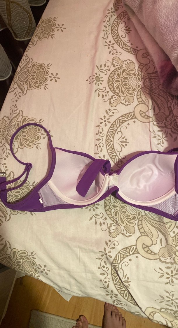 Mor Drapeli İnce Askılı Bikini Üstü - Görsel 3