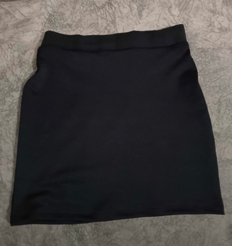 Siyah Dar Kesim Mini Etek - Görsel 4