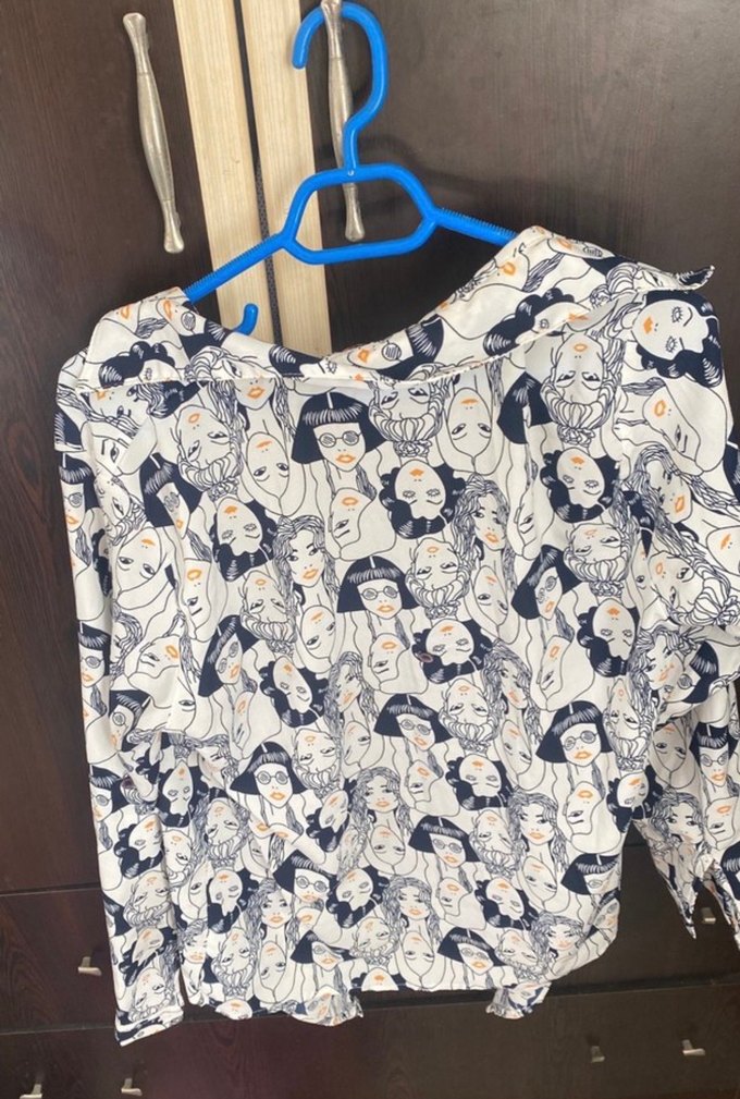 Desenli Pamuklu Uzun Kollu Kadın Gömlek - Görsel 4