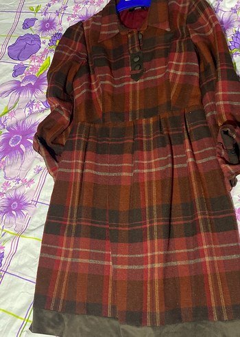 Bordo Uzun Kadın Kışlık Elbise - Görsel 2