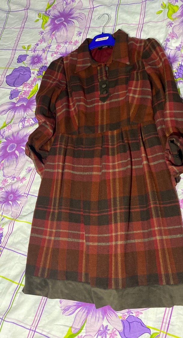 Bordo Uzun Kadın Kışlık Elbise - Görsel 2