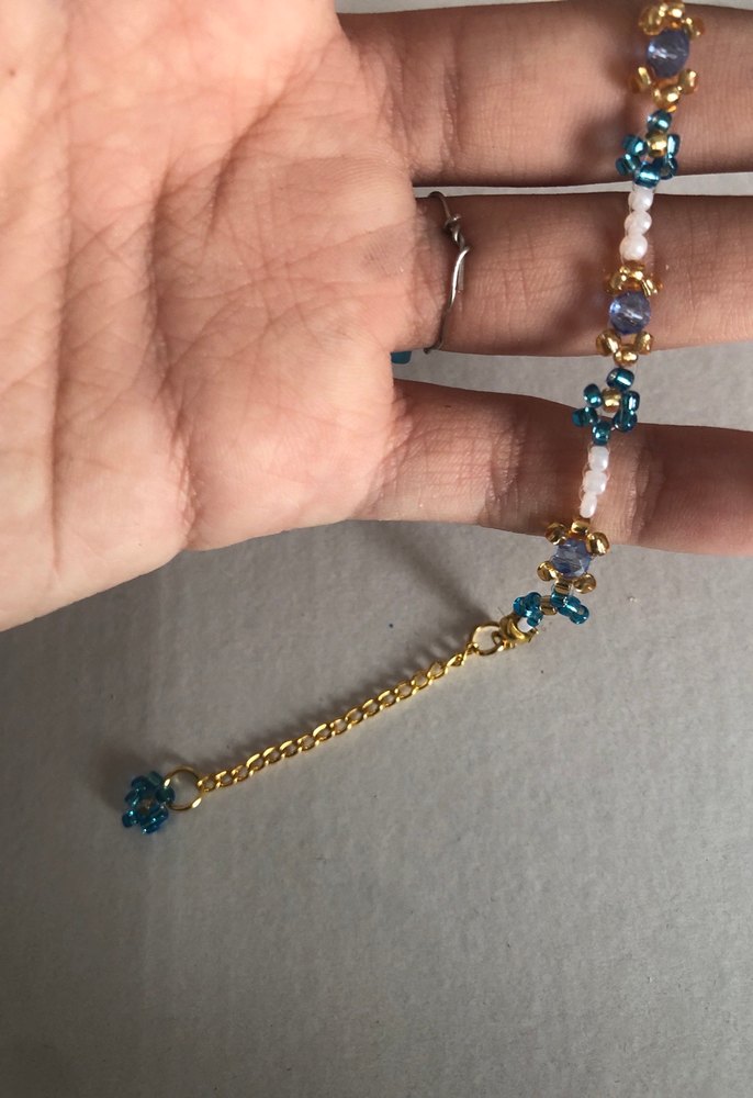 Mavi Boncuklu Bohem Kadın Bileklik - Görsel 3