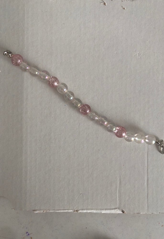 Pembe Boncuklu Minimalist Kadın Bileklik - Görsel 2