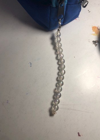 Şeffaf cam boncuklu kadın anahtarlık - Görsel 5