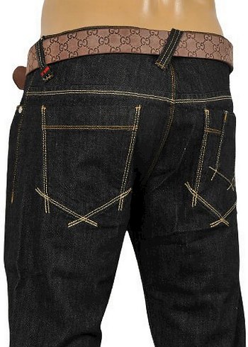 Erkek Siyah Kemerli Gucci Jeans 59 - Görsel 3