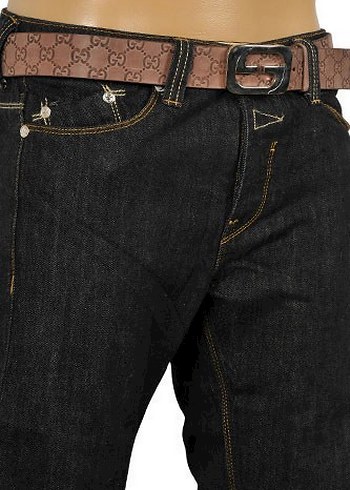 Erkek Siyah Kemerli Gucci Jeans 59 - Görsel 7