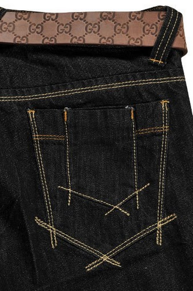 Erkek Siyah Kemerli Gucci Jeans 59 - Görsel 5
