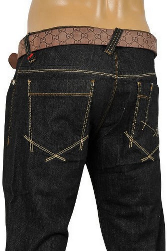 Erkek Siyah Kemerli Gucci Jeans 59 - Görsel 3