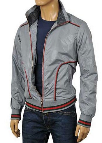 Gucci Gri Metalik Fermuarlı Erkek Ceket - Görsel 2