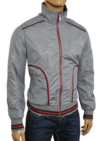 Gucci Gri Metalik Fermuarlı Erkek Ceket - Görsel 5