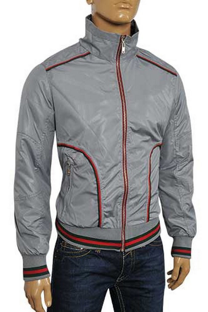 Gucci Gri Metalik Fermuarlı Erkek Ceket - Görsel 5