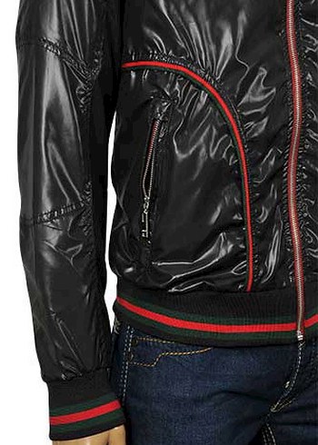 Gucci Siyah Fermuarlı Erkek Biker Ceket - Görsel 4