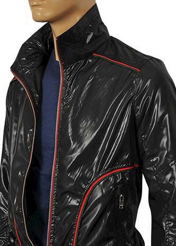 Gucci Siyah Fermuarlı Erkek Biker Ceket - Görsel 7