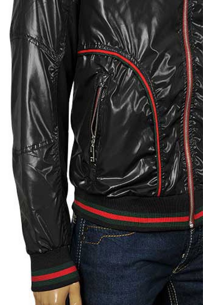 Gucci Siyah Fermuarlı Erkek Biker Ceket - Görsel 4