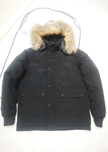 Moncler hakiki Kürk Detaylı Siyah Erkek Kaban - Görsel 2