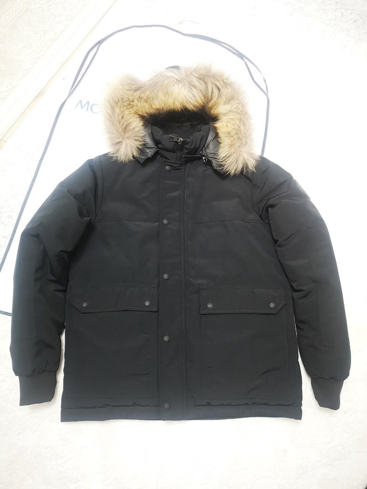 Moncler hakiki Kürk Detaylı Siyah Erkek Kaban - Görsel 2