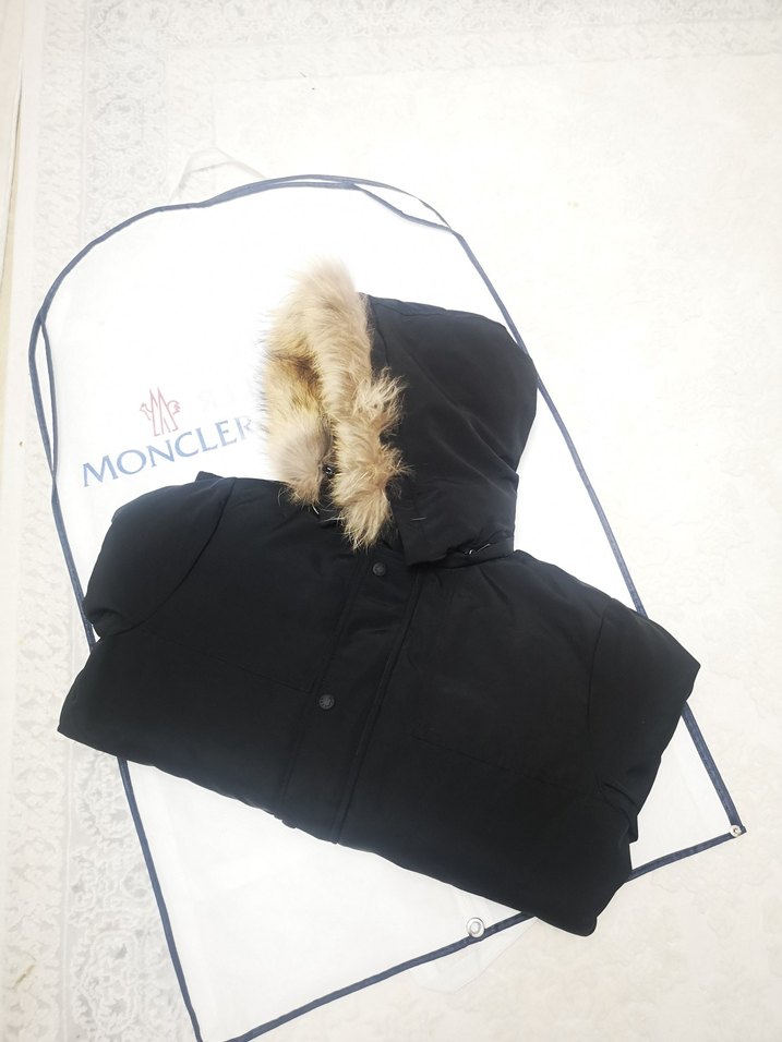 Moncler hakiki Kürk Detaylı Siyah Erkek Kaban - Görsel 4