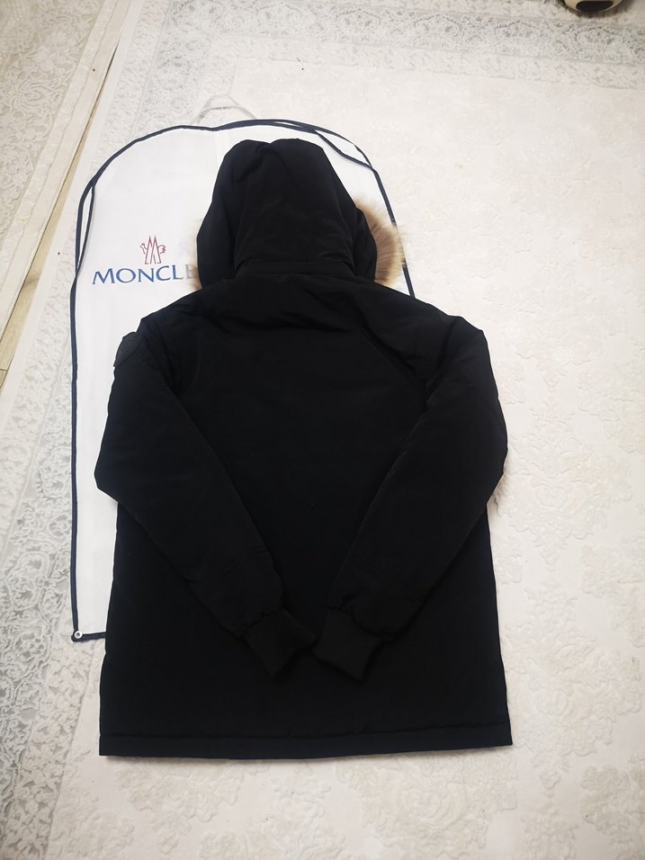 Moncler hakiki Kürk Detaylı Siyah Erkek Kaban - Görsel 3