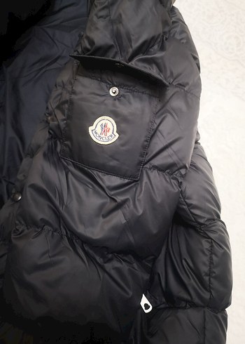 Düğmeli fermuarlı lacivert Uzun Kış Montu - Görsel 3