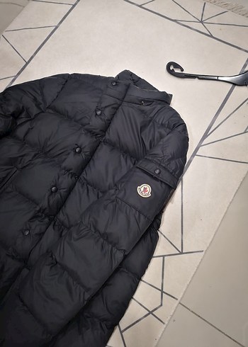 Düğmeli fermuarlı lacivert Uzun Kış Montu - Görsel 11