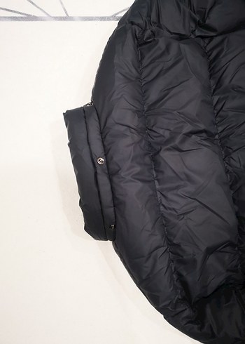 Düğmeli fermuarlı lacivert Uzun Kış Montu - Görsel 9