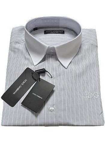 DG Erkek Gri beyaz çizgili Uzun Kollu Gömlek - Görsel 6