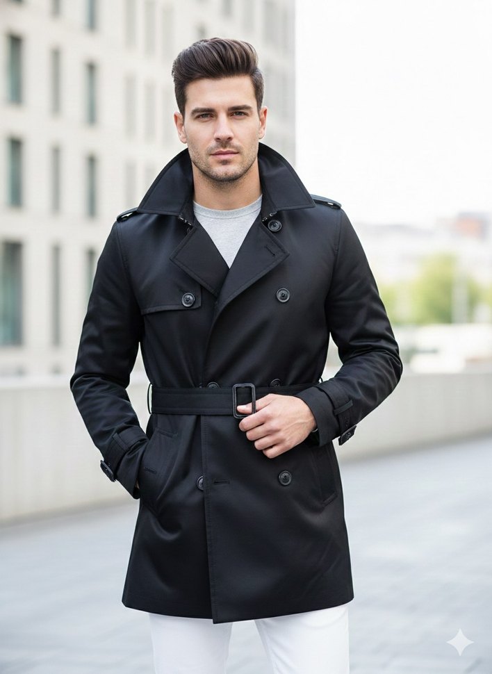 D&G Kemerli Erkek Trençkot - Görsel 2