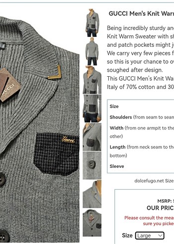 Gucci Gri Örgü Erkek Triko Ceket - Görsel 9