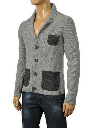 Gucci Gri Örgü Erkek Triko Ceket - Görsel 3