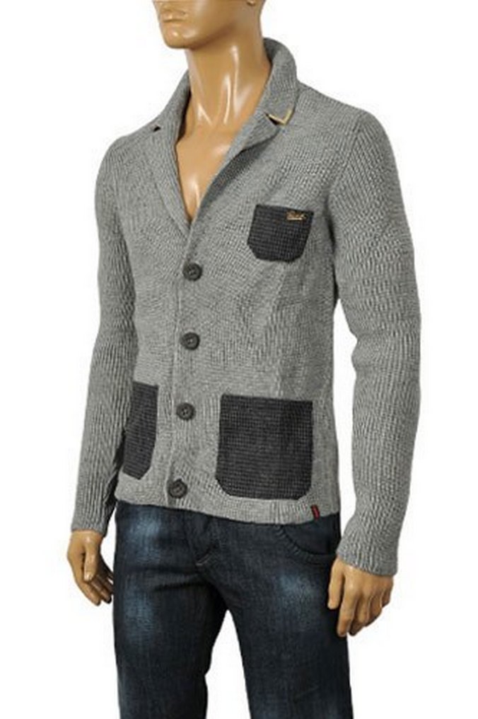 Gucci Gri Örgü Erkek Triko Ceket - Görsel 3