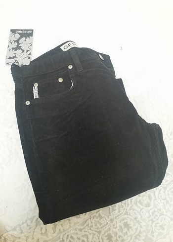 Erkek Siyah Bol Kesim kadife Pantolon - Görsel 5