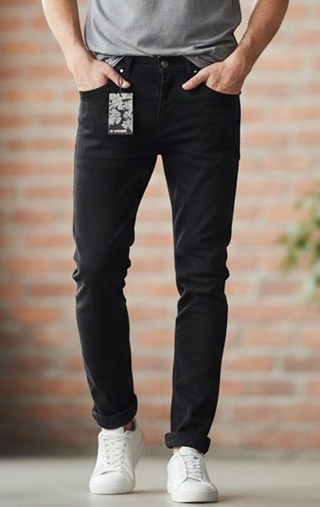 Erkek Siyah Bol Kesim kadife Pantolon - Görsel 4