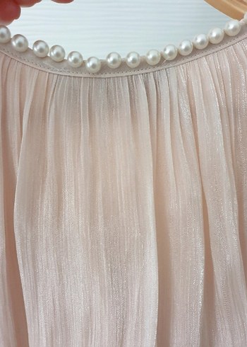 Pudra Drapeli Kolsuz Mini Abiye Elbise - Görsel 3