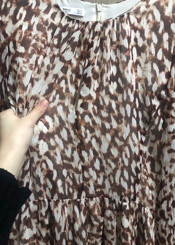 Kahverengi Uzun Kollu Mini Elbise - Görsel 4