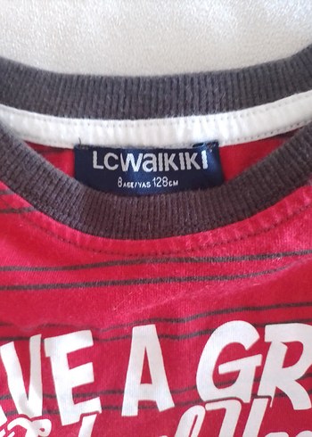 8 Yaş Beden Uzun Kollu Kırmızı Baskılı Erkek Sweatshirt