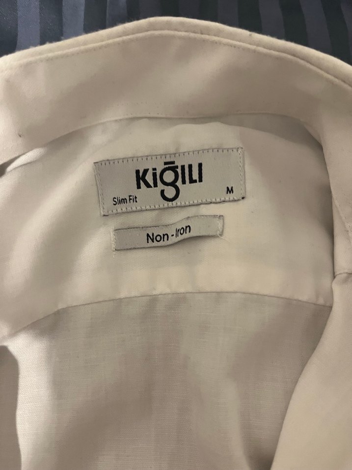 Düğmeli Beyaz Erkek Keten Gömlek - Görsel 2