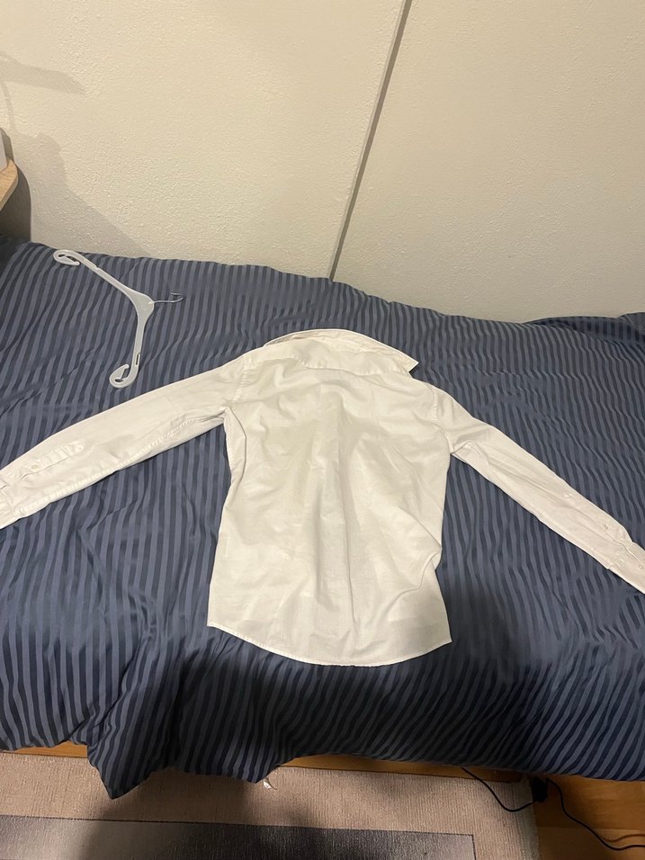 Düğmeli Beyaz Erkek Keten Gömlek - Görsel 3