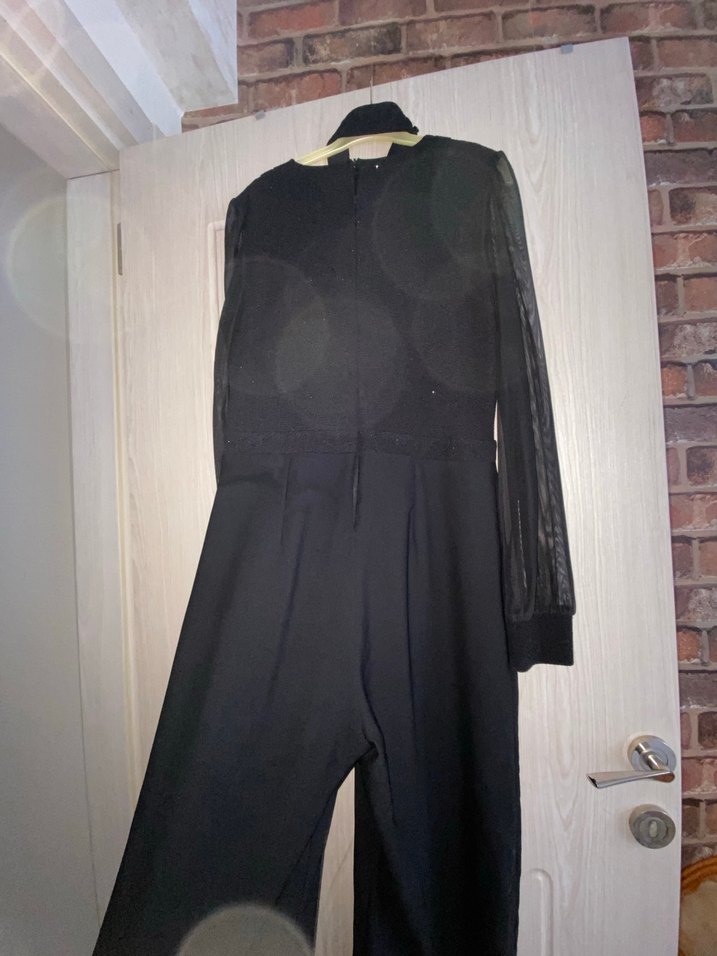 Uzun Siyah V Yaka tulum - Görsel 5