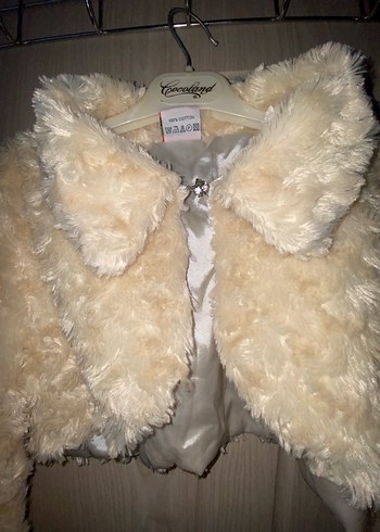 Kız Çocuk Beyaz Kürk Detaylı Bolero - Görsel 3