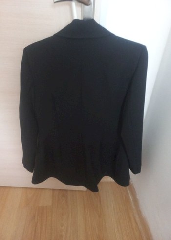 Kadın Siyah Düğmeli Ofis Blazer Ceket ve Pantolon - Görsel 7