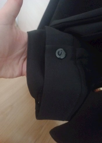 Kadın Siyah Düğmeli Ofis Blazer Ceket ve Pantolon - Görsel 5