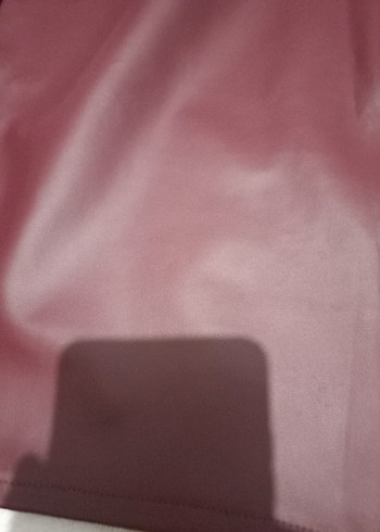 Bordo Midi Deri Etek - Görsel 2