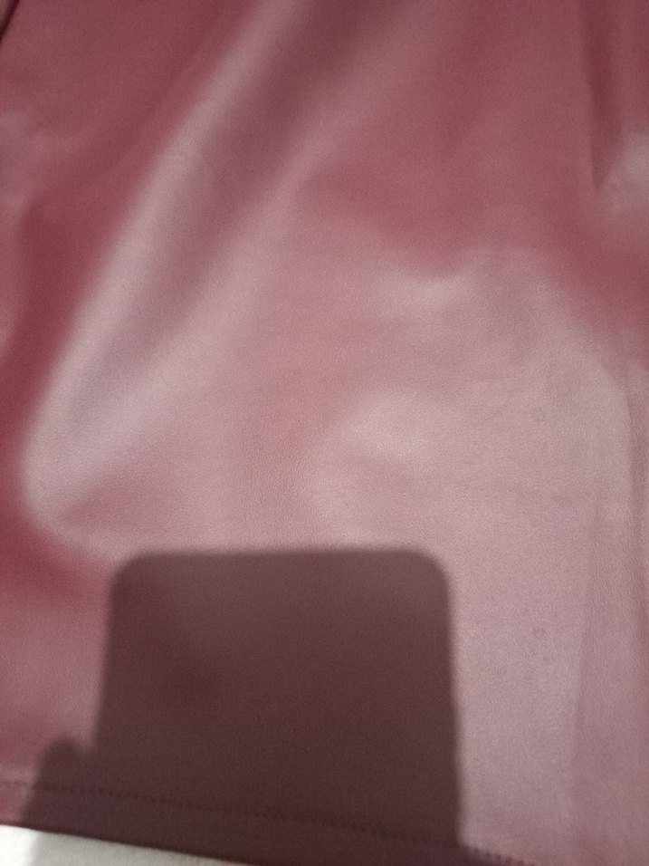 Bordo Midi Deri Etek - Görsel 2