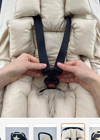 Krem Bebek Oto Koltuğu Minderi çarşafı örtüsü - Görsel 5