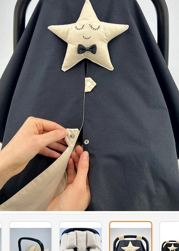 Krem Bebek Oto Koltuğu Minderi çarşafı örtüsü - Görsel 6