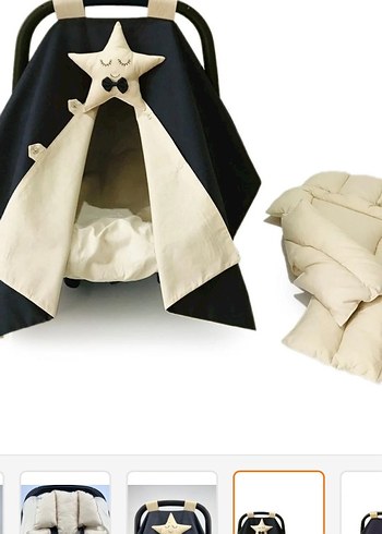 Krem Bebek Oto Koltuğu Minderi çarşafı örtüsü - Görsel 7