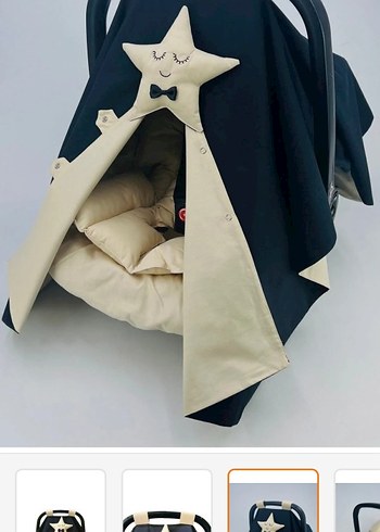 Krem Bebek Oto Koltuğu Minderi çarşafı örtüsü - Görsel 3