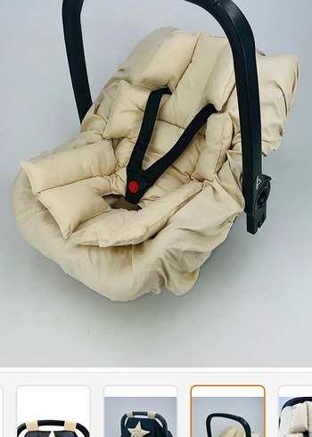 Krem Bebek Oto Koltuğu Minderi çarşafı örtüsü - Görsel 4