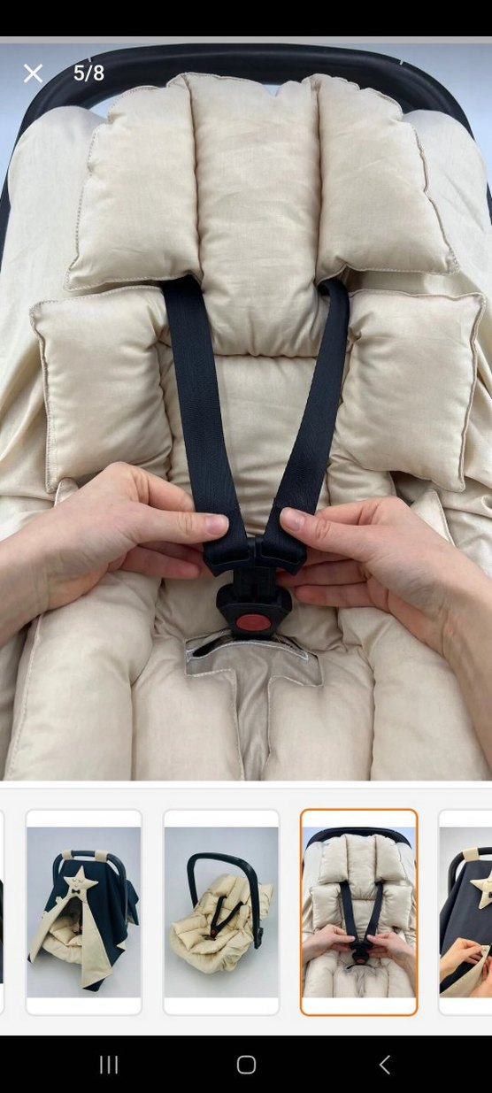 Krem Bebek Oto Koltuğu Minderi çarşafı örtüsü - Görsel 5