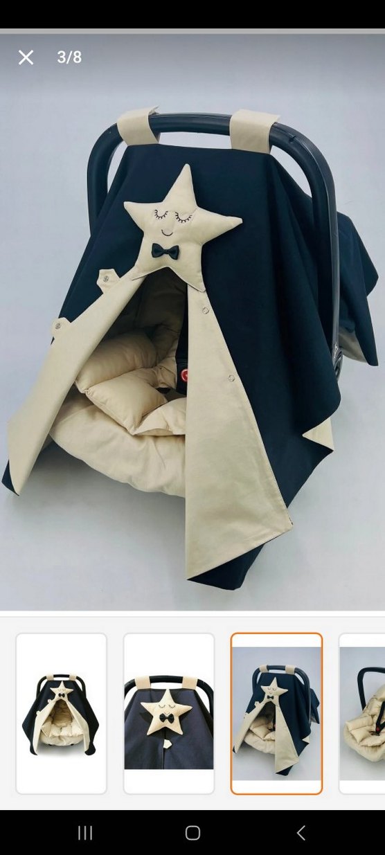 Krem Bebek Oto Koltuğu Minderi çarşafı örtüsü - Görsel 3